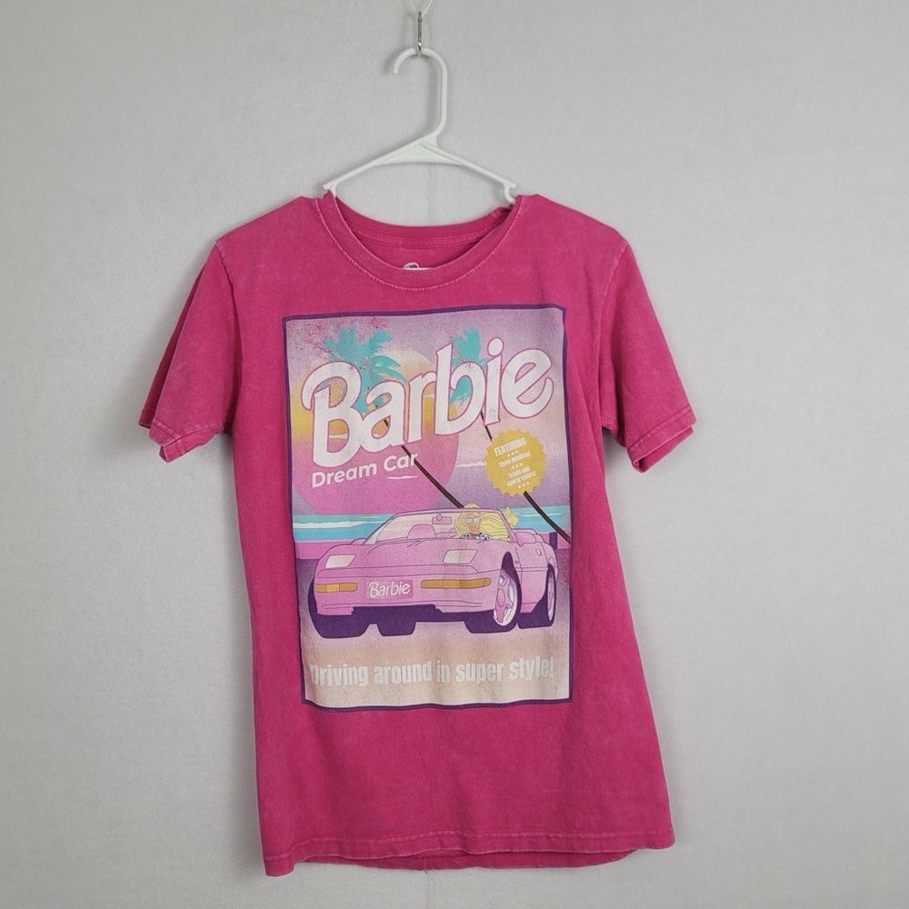 Barbie Graphic Dream Car Small 100% cotton Hot Pink T-Shirt Short sleeve Girly